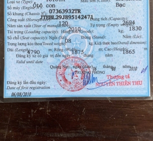 Thanh lý 01 xe ô tô con Toyota Land Cruiser Prado GX, biển kiểm soát 92E-5969, số khung JTEBL29J895142471; số máy 07363932TR; màu sơn: bạc; số chỗ ngồi: 08; năm sản xuất: 2008 đã qua sử dụng của Văn phòng Tỉnh ủy QN